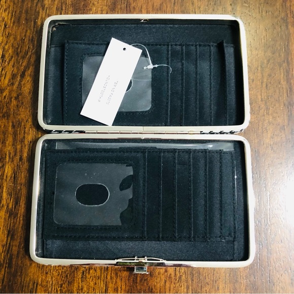 Women’s wallet P Initial 13 card slots 3 pockets black white.7-12” LX4-1/2”W - Picture 5 of 6